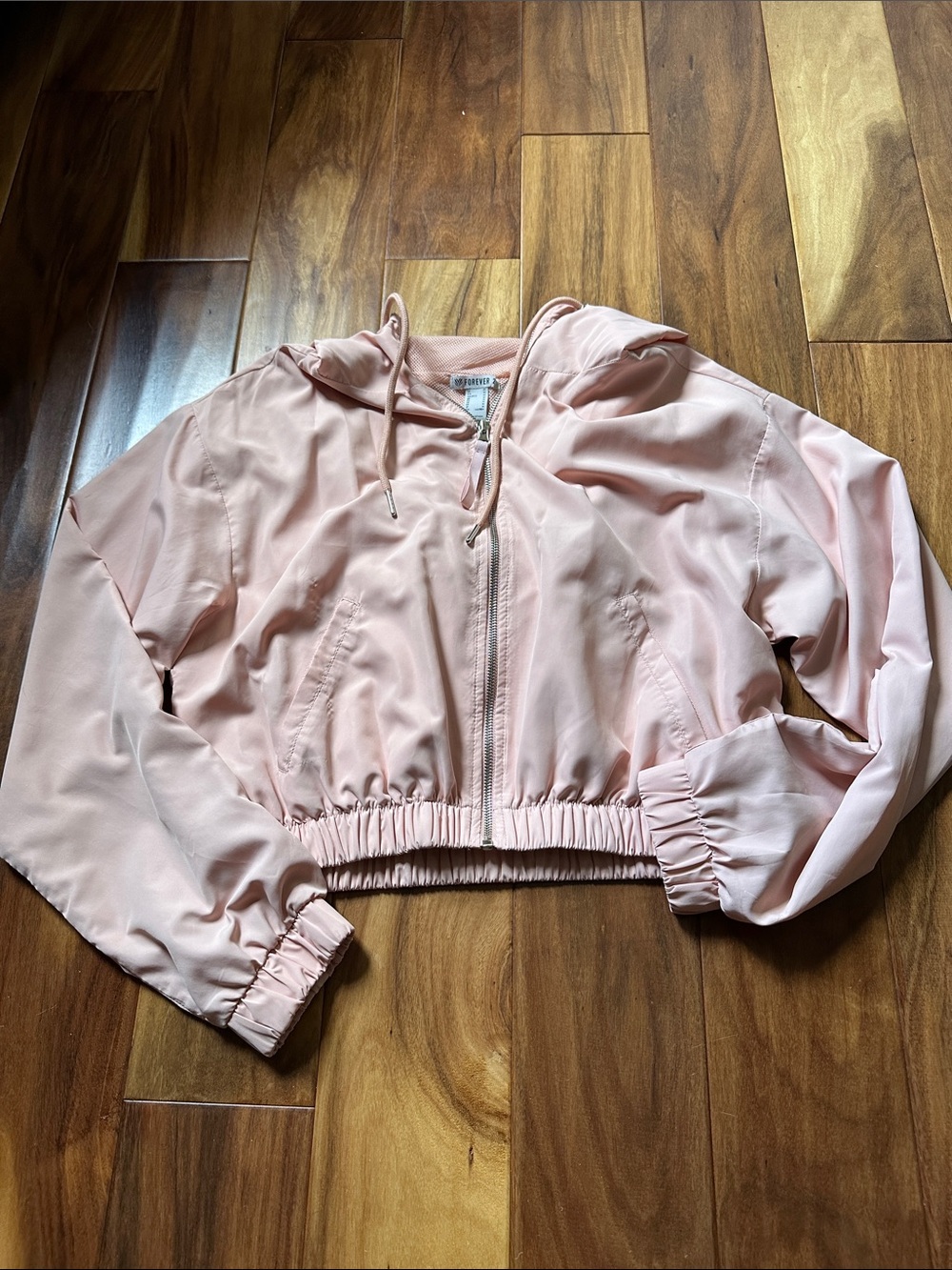 Forever 21 Blush Pink Hooded Zip Jacket